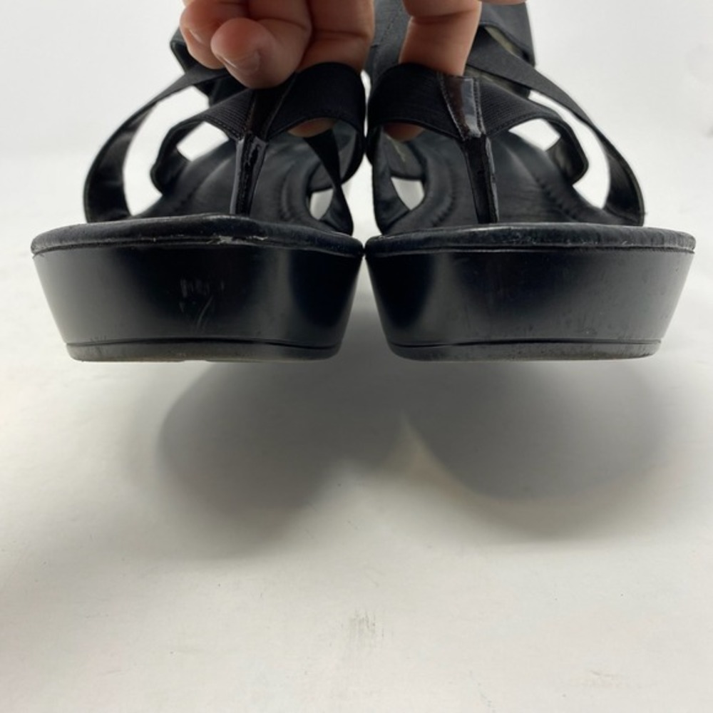 Donald J Pliner Chea-22‎ Sandals Womens 7.5M Snake Print Black Wedge 90s Strappy - Picture 7 of 16